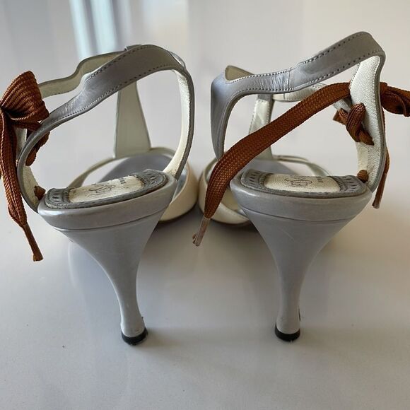 Yves Saint Laurent Slingback Peeptoe Heels Tie Detail - Picture 8 of 10